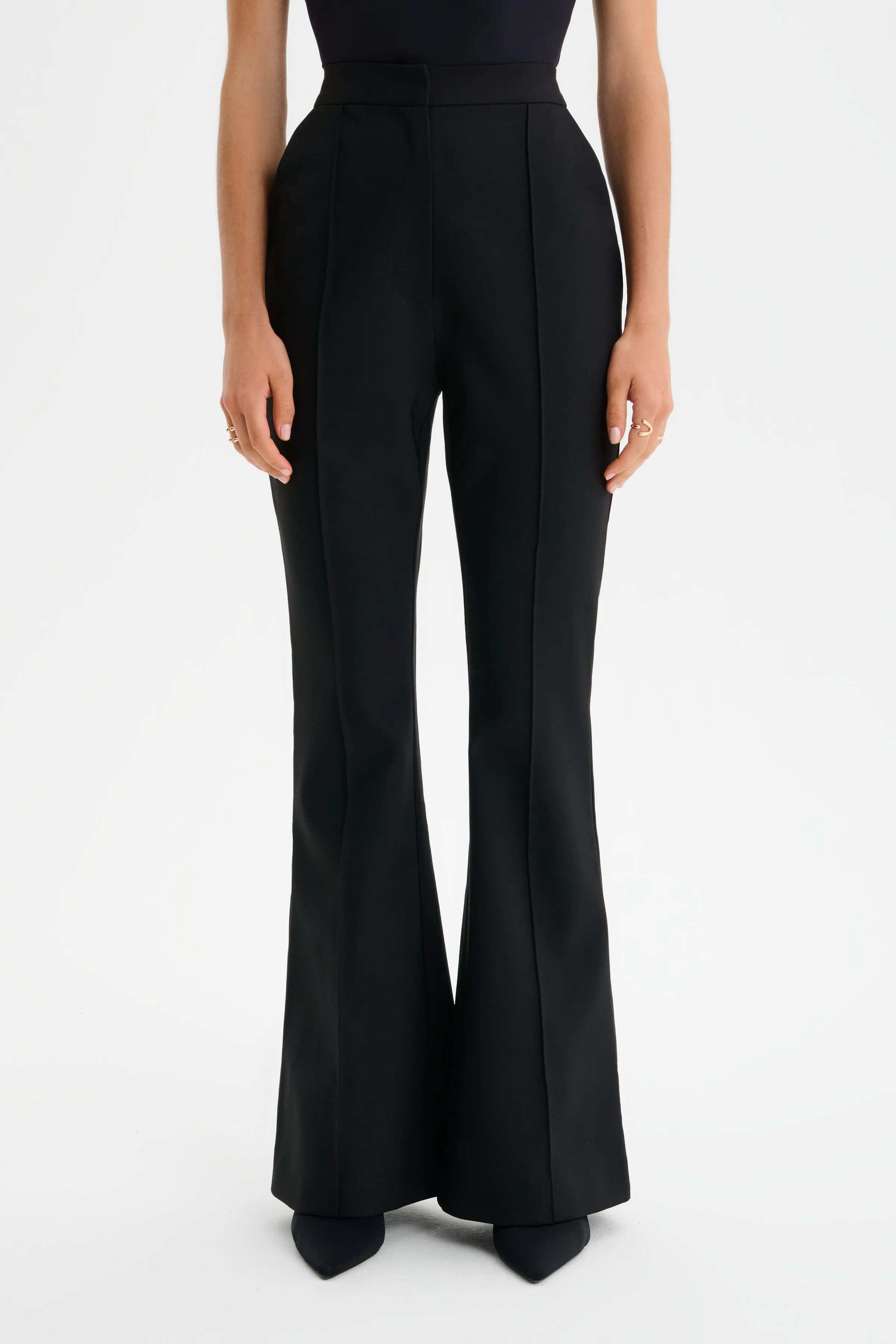 MAXINE Tailored Fit & Flare Trousers in Black sold by Lavish Alice product image thumbnail 3