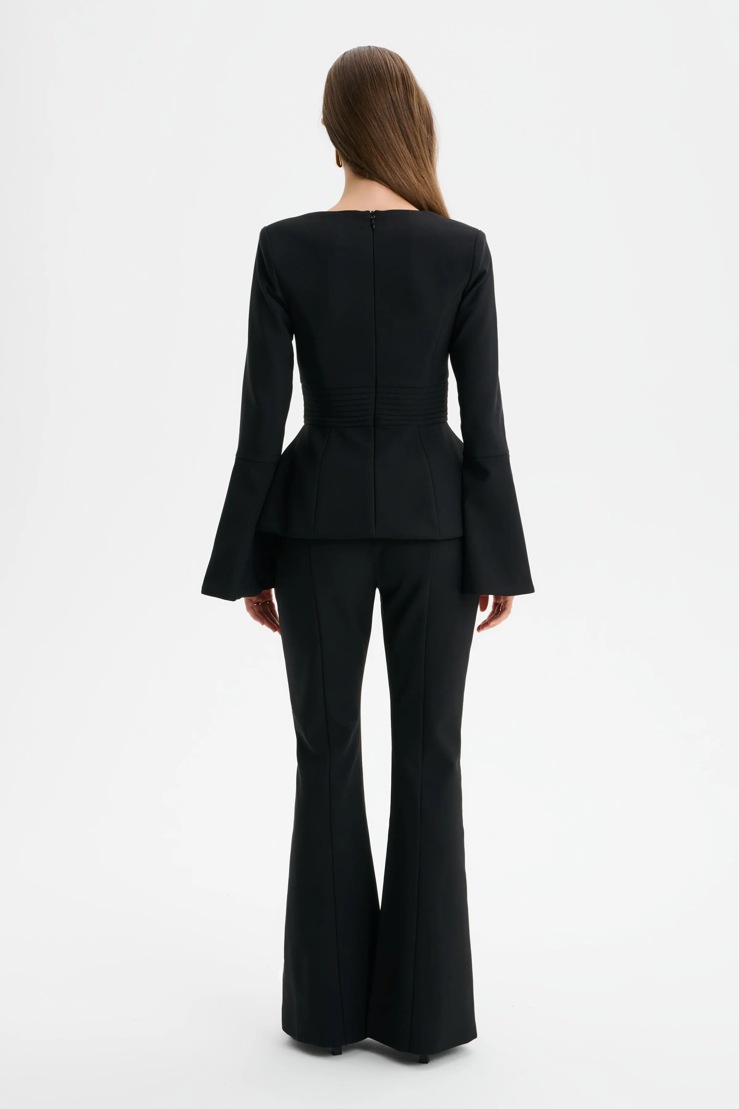 MAXINE Tailored Fit & Flare Trousers in Black sold by Lavish Alice product image thumbnail 2