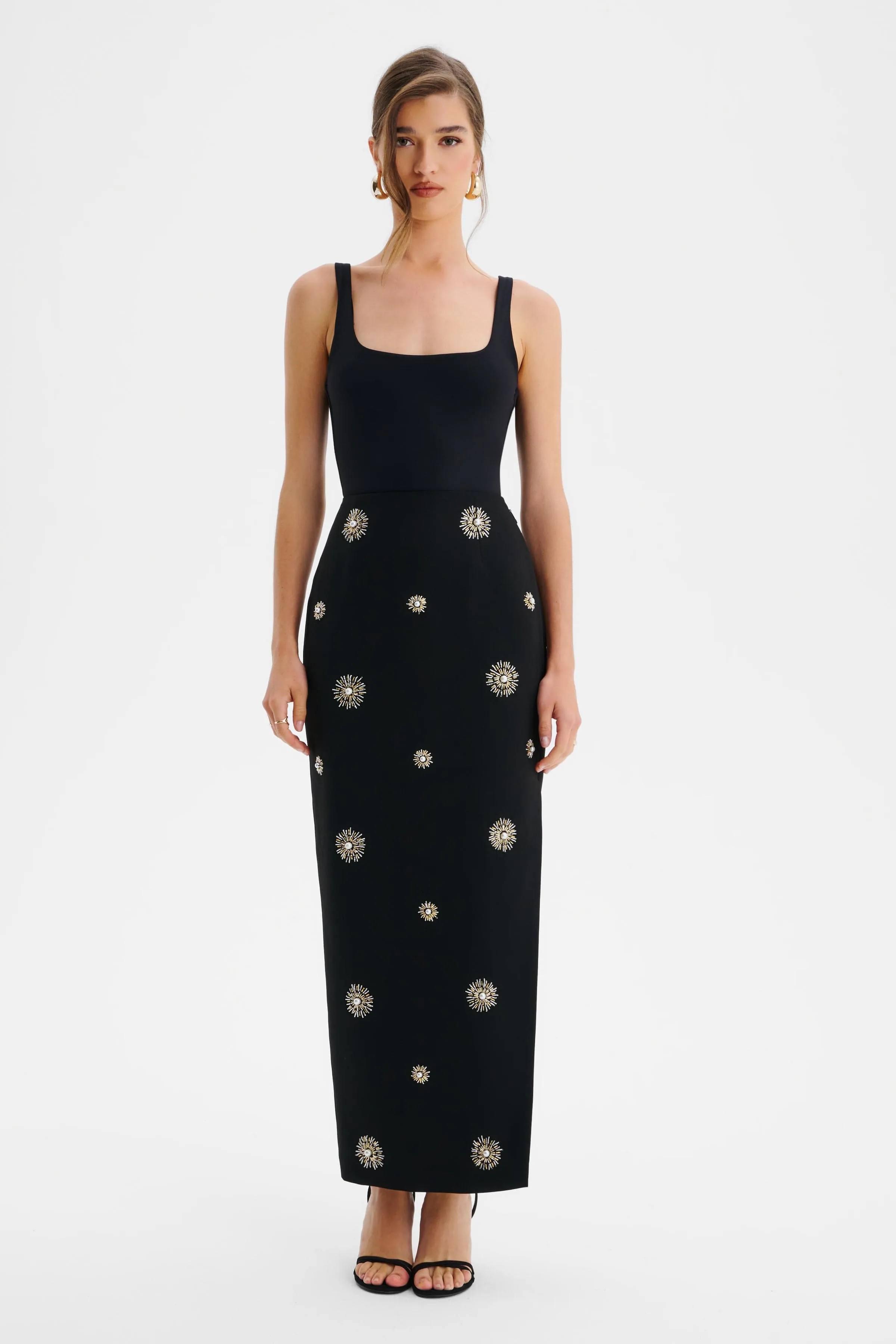 MARCELLA Star Hand Embellished Maxi Skirt In Black sold by Lavish Alice product image thumbnail 3