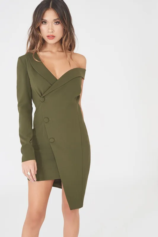 Asymmetric Tuxedo Woven Dress sold by Lavish Alice