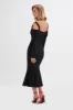 SIA Ponte Pleated Cowl Longline Midi Dress In Black sold by Lavish Alice