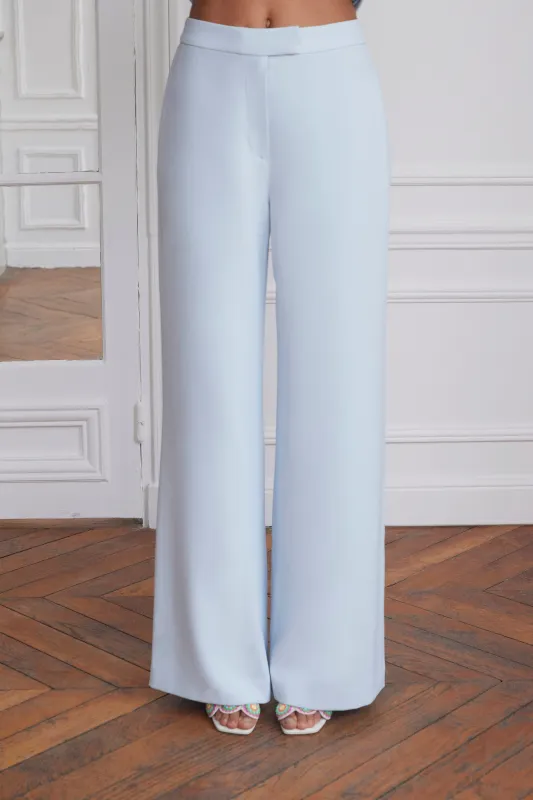 ELODIE Wide Leg Trousers In Powder Blue sold by Lavish Alice