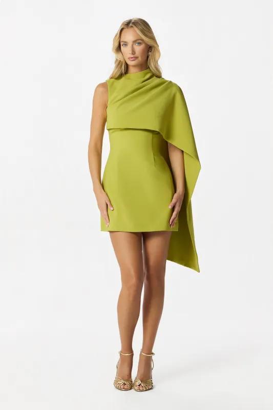 RHYLA High Neck Mini Dress in Chartreuse made by Lavish Alice