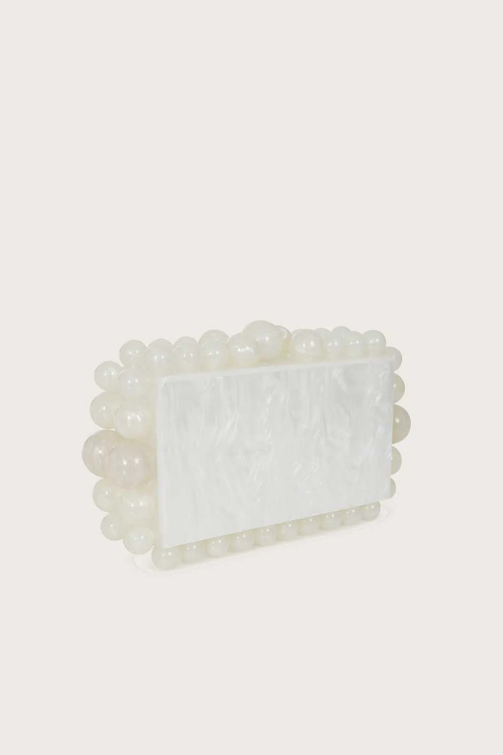 TIA Marbled Faux Pearl Box Clutch Bag in White sold by Lavish Alice product image thumbnail 2