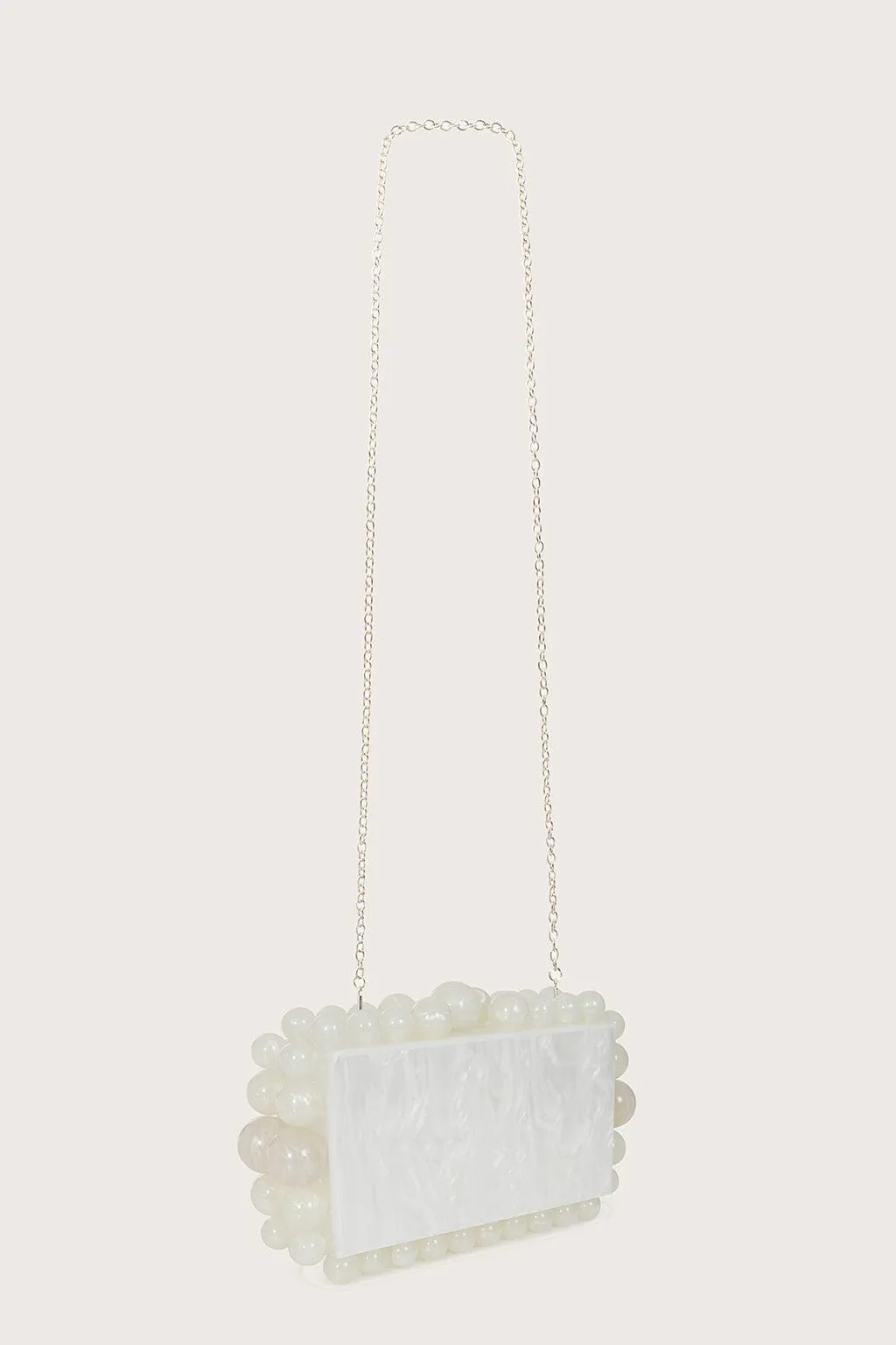 TIA Marbled Faux Pearl Box Clutch Bag in White sold by Lavish Alice product image thumbnail 4