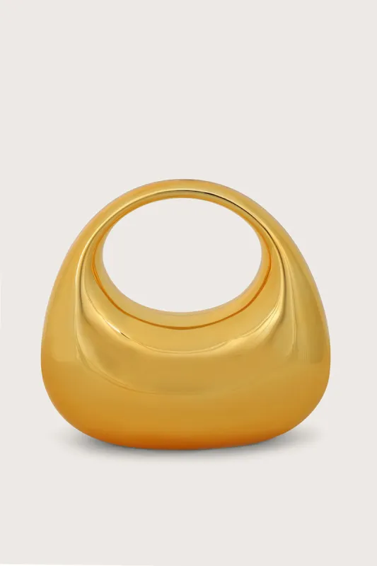 VIVIANA Mini Sculptural Acrylic Bag in Gold sold by Lavish Alice