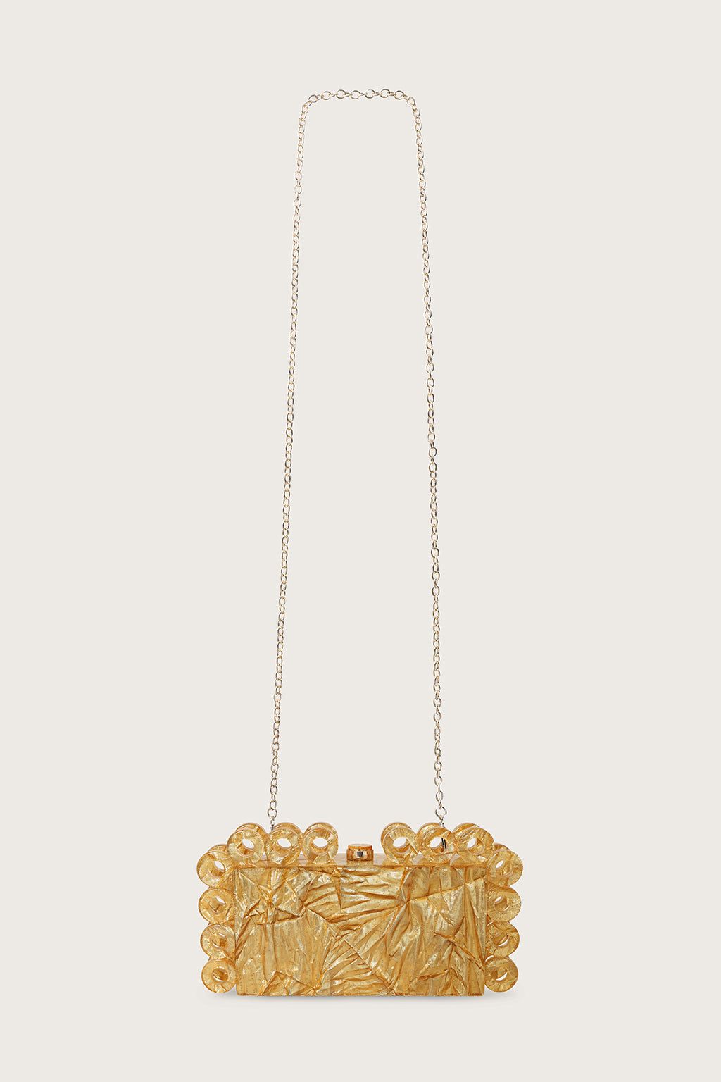 CELESTE Circular Detail Box Clutch Bag in Gold sold by Lavish Alice product image thumbnail 3