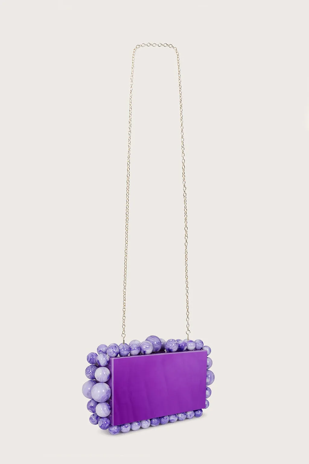 TIA Marbled Faux Pearl Box Clutch Bag in Purple sold by Lavish Alice product image thumbnail 4
