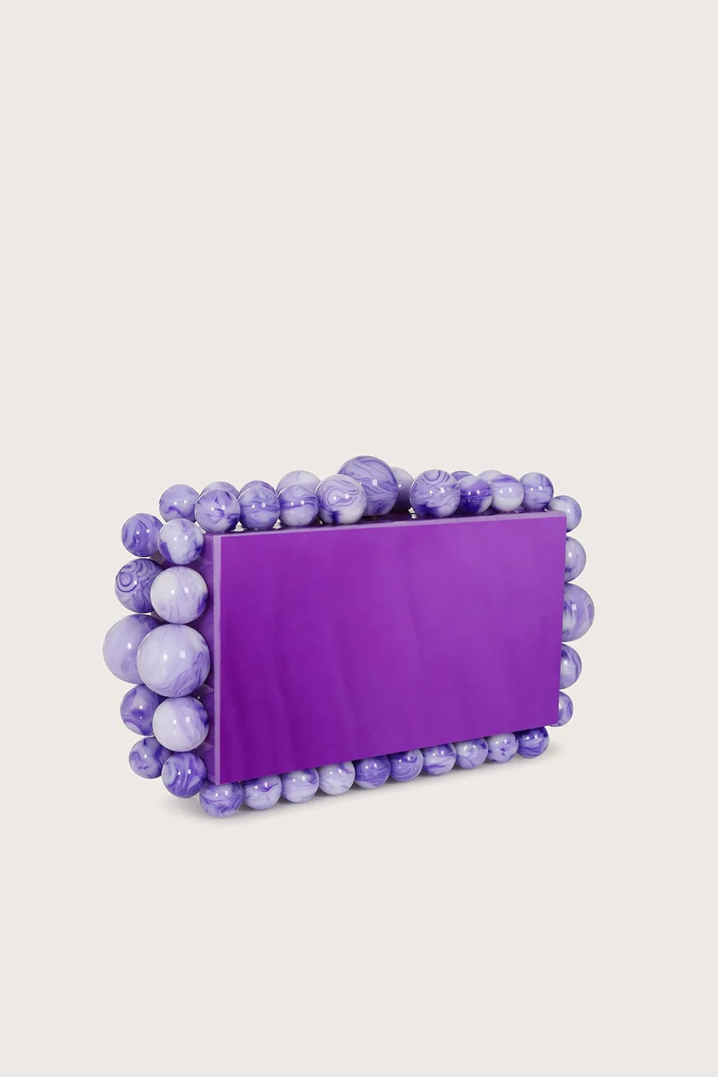TIA Marbled Faux Pearl Box Clutch Bag in Purple sold by Lavish Alice product image thumbnail 2