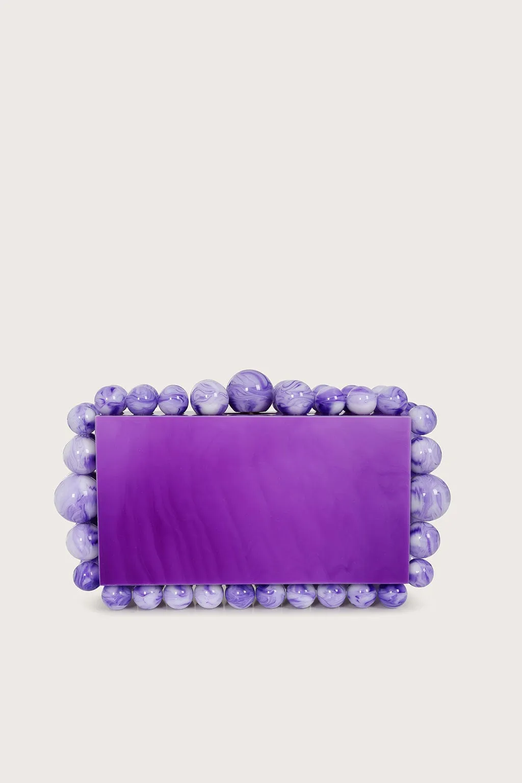 TIA Marbled Faux Pearl Box Clutch Bag in Purple sold by Lavish Alice