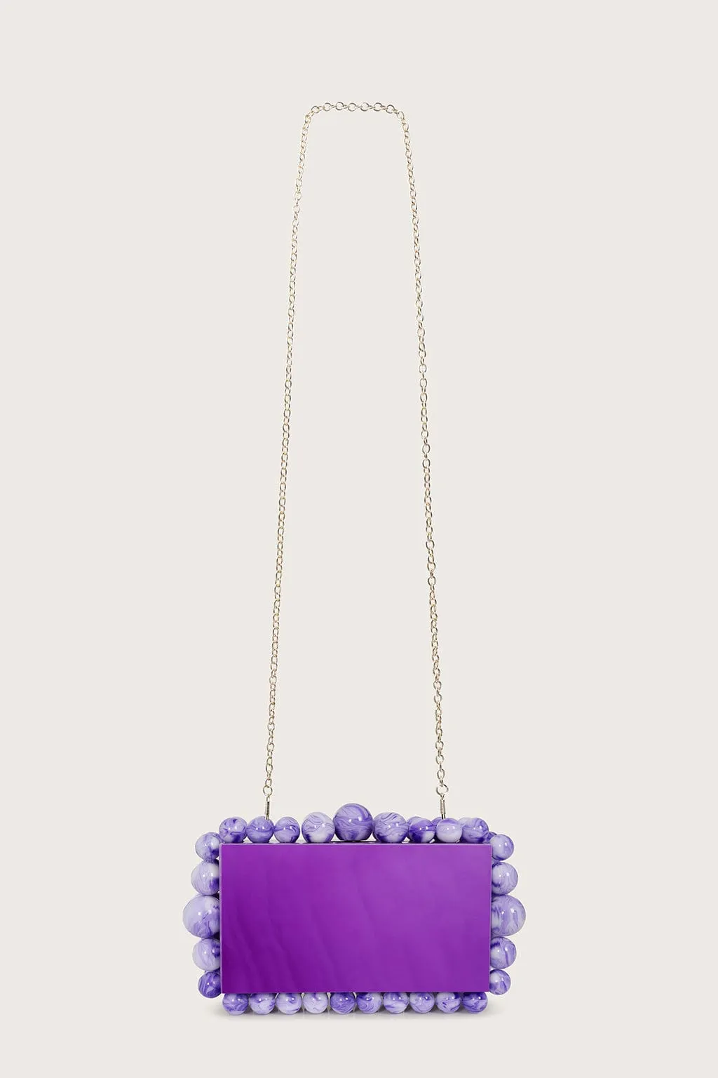 TIA Marbled Faux Pearl Box Clutch Bag in Purple sold by Lavish Alice product image thumbnail 3