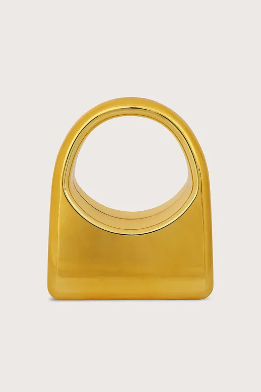 EMMY Sculpted Acrylic Hand Bag in Gold sold by Lavish Alice