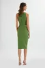 BRIELLE Obi Belt Halterneck Midi Dress In Green sold by Lavish Alice
