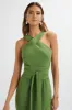 BRIELLE Obi Belt Halterneck Midi Dress In Green sold by Lavish Alice