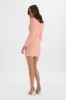 CHARLIE Twist Front Pleated Mini Dress In Peach sold by Lavish Alice