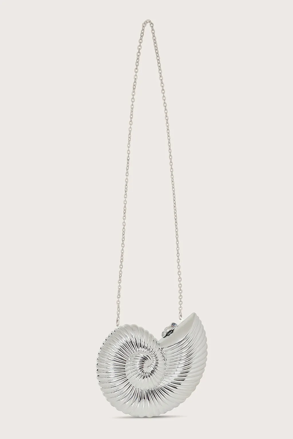 LUNA Metallic Sundial Shell Clutch Bag in Silver sold by Lavish Alice product image thumbnail 2