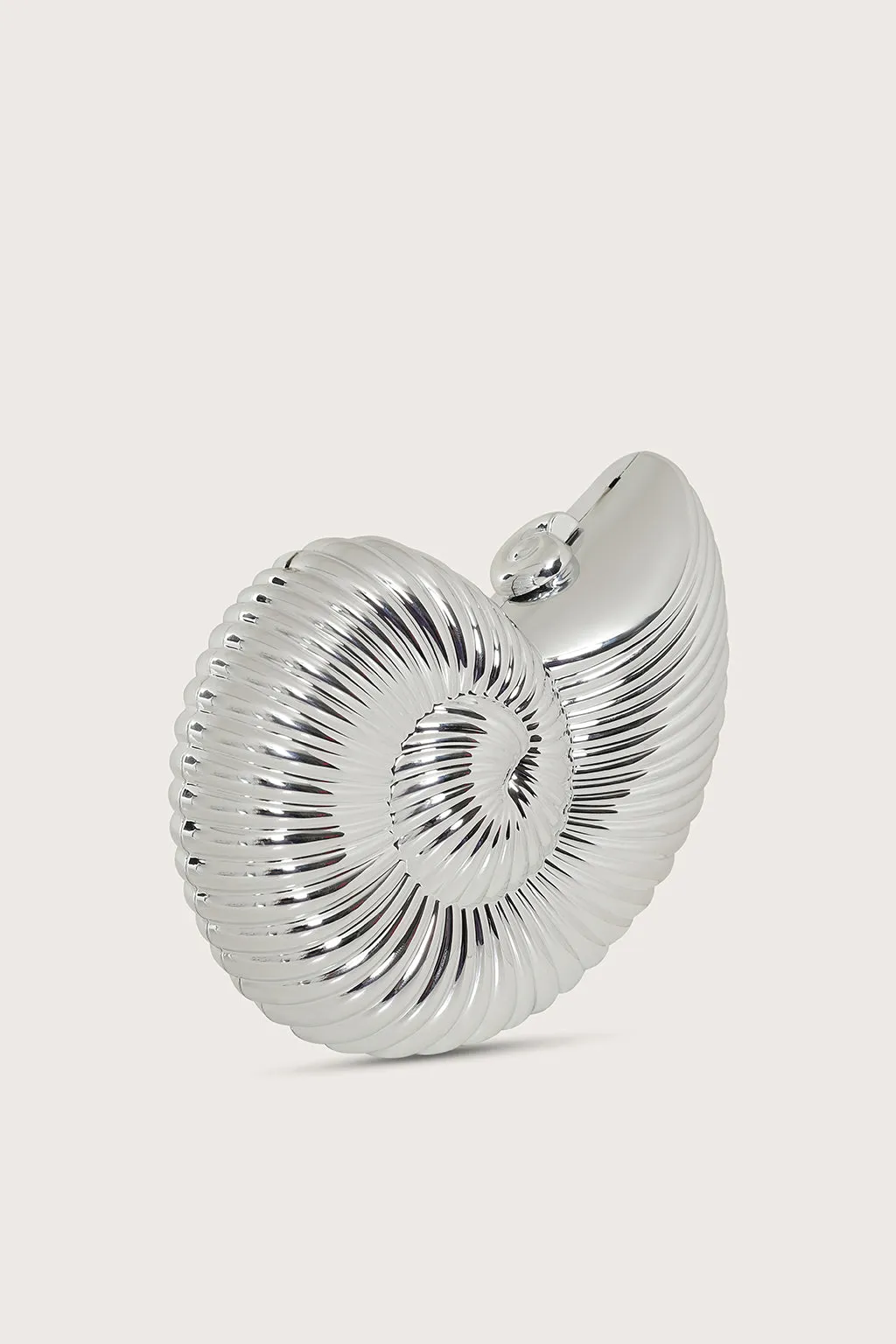 LUNA Metallic Sundial Shell Clutch Bag in Silver sold by Lavish Alice product image thumbnail 3