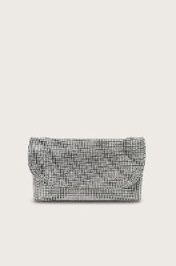EMMIE Embellished Diamante Mini Bag in Silver Chainmail sold by Lavish Alice