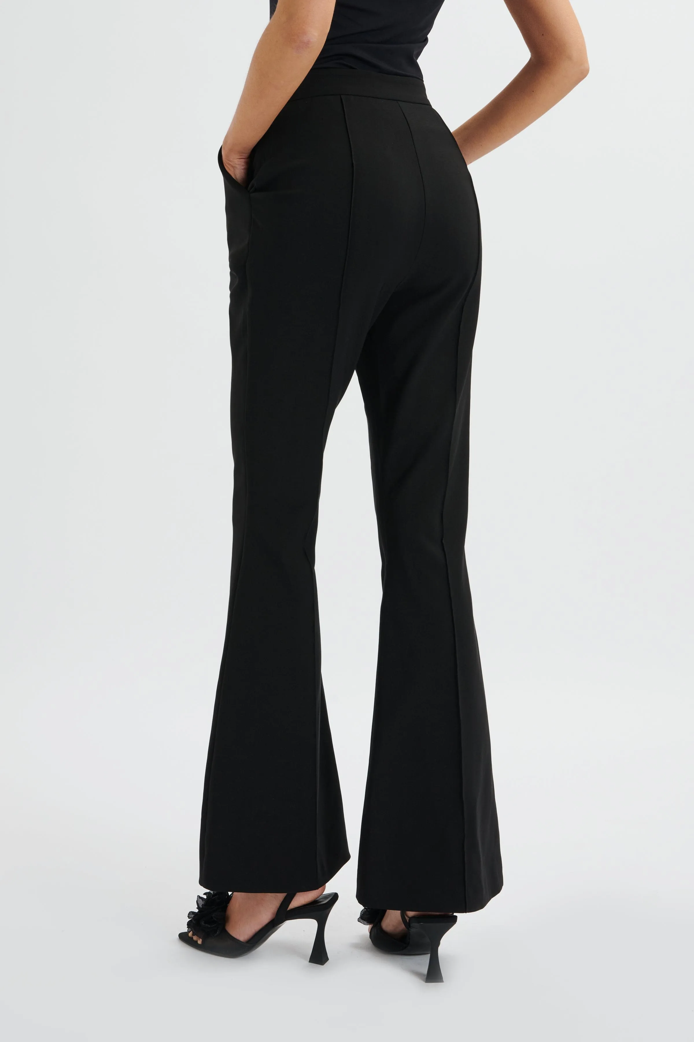 EMELIE Fit & Flare Tailored Trouser In Black sold by Lavish Alice product image thumbnail 4