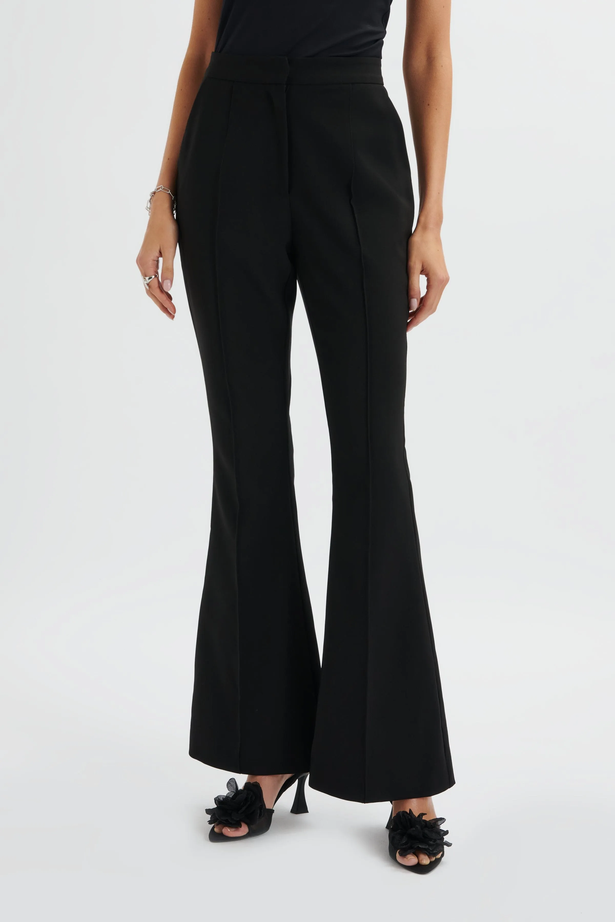 EMELIE Fit & Flare Tailored Trouser In Black sold by Lavish Alice product image thumbnail 2