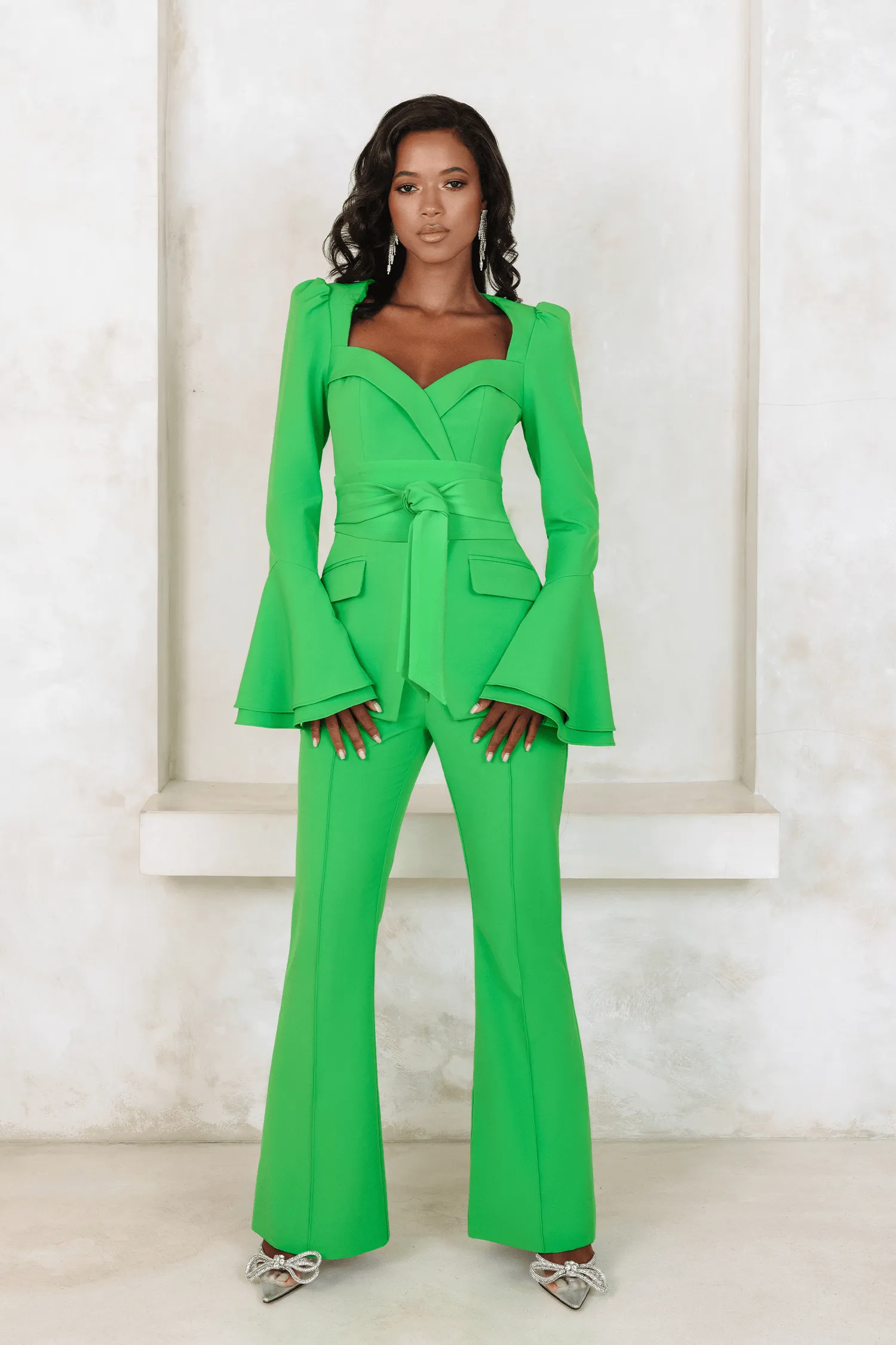 RAQUEL Fit And Flare Trouser In Apple Green sold by Lavish Alice product image thumbnail 5