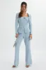 JESSIE Diamante Trim Tailored Jumpsuit In Pastel Blue sold by Lavish Alice