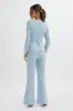 JESSIE Diamante Trim Tailored Jumpsuit In Pastel Blue sold by Lavish Alice