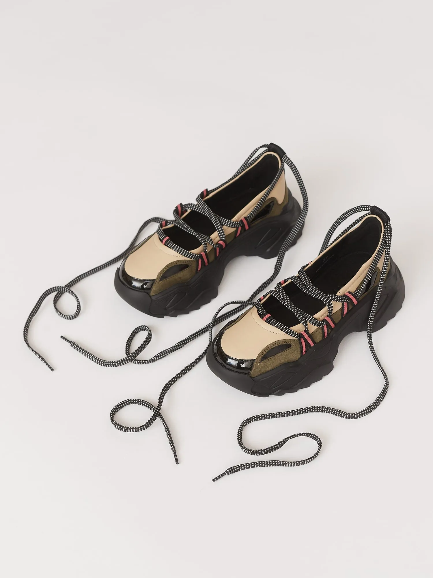 Khaki Lace Up Ballet Sneaker sold by Lazy Oaf product image thumbnail 5
