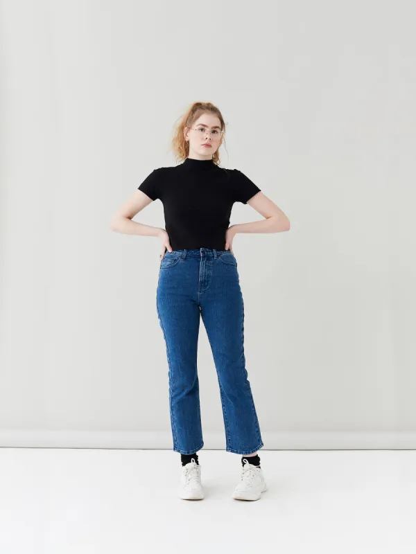 LO Straight Leg Jeans - Mid Wash sold by Lazy Oaf
