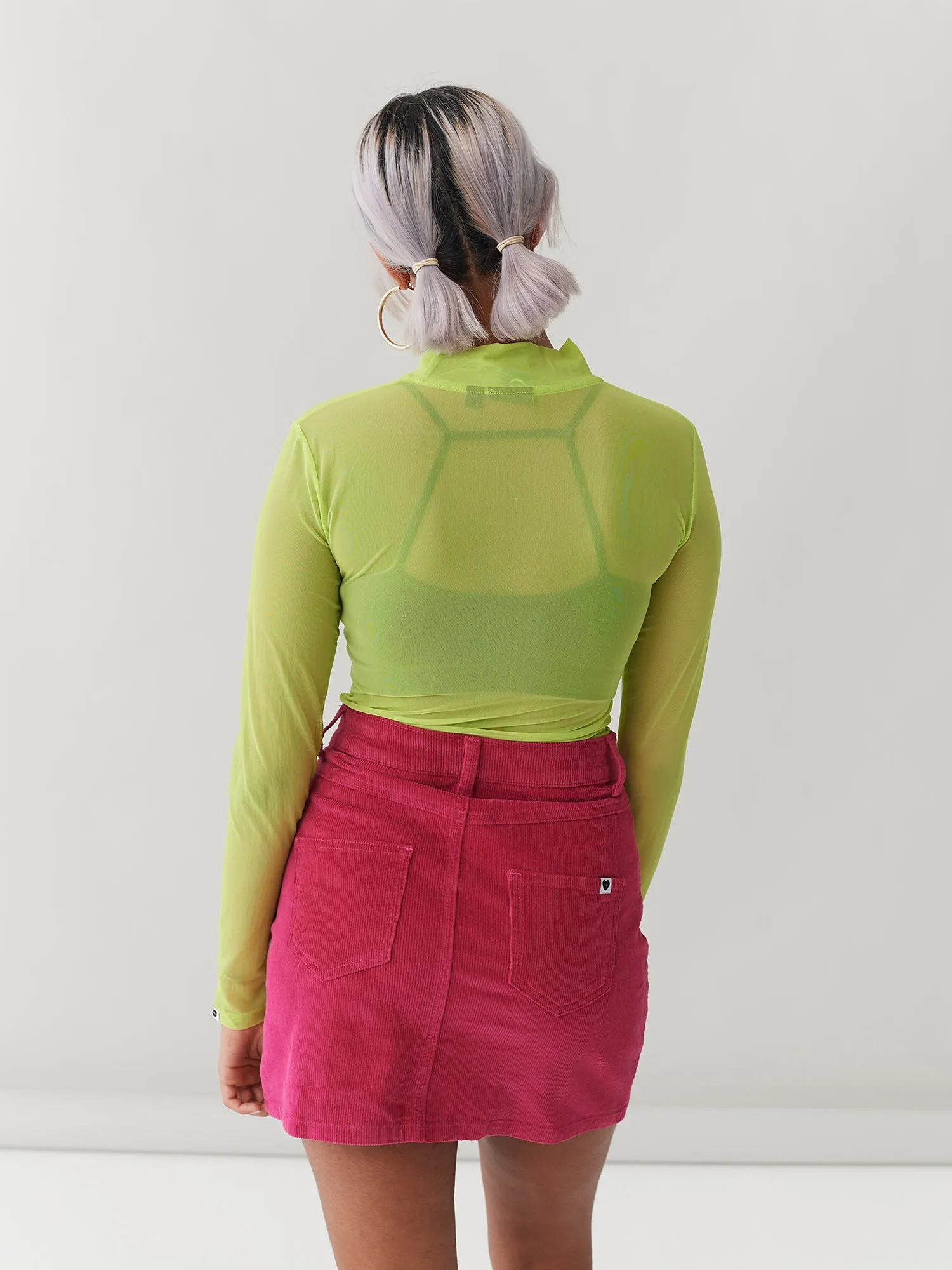 LO Button Through Skirt - Pink Cord sold by Lazy Oaf product image thumbnail 3
