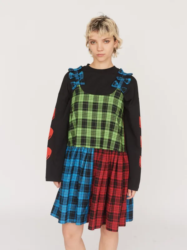 Colour Block Bow Mini Dress sold by Lazy Oaf