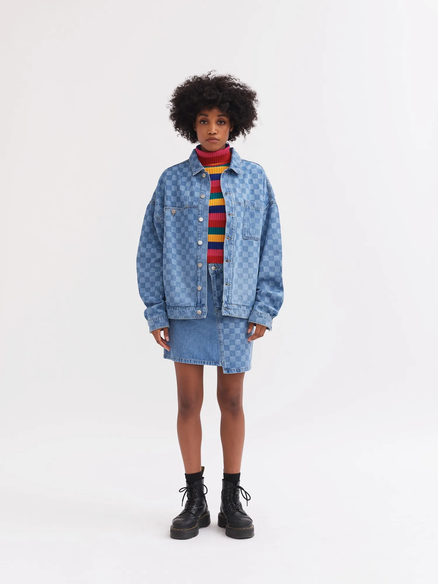 Lazy Oaf Checked Denim Work Jacket sold by Lazy Oaf product image thumbnail 4