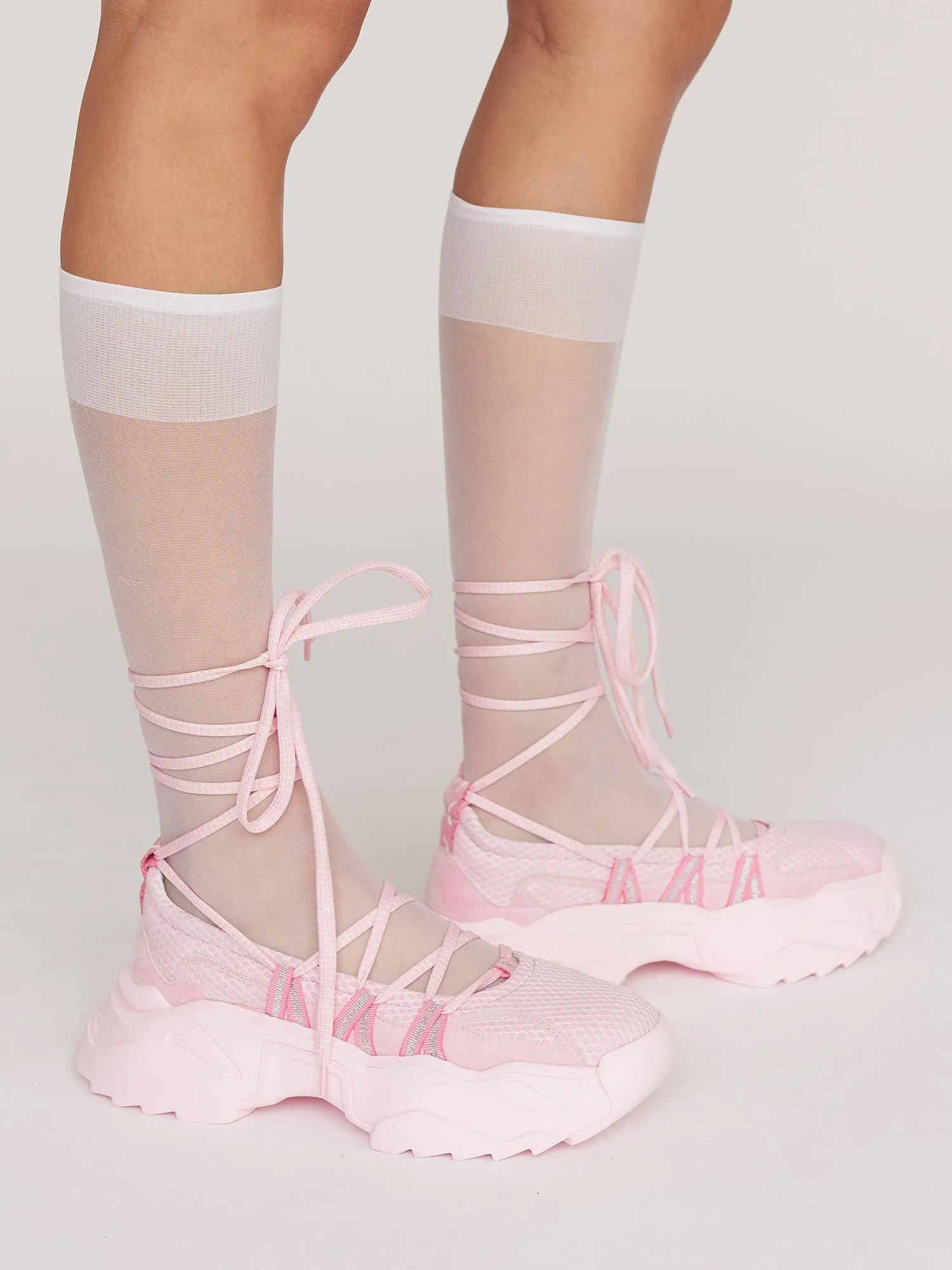 Pink Lace Up Ballet Sneaker sold by Lazy Oaf product image thumbnail 4