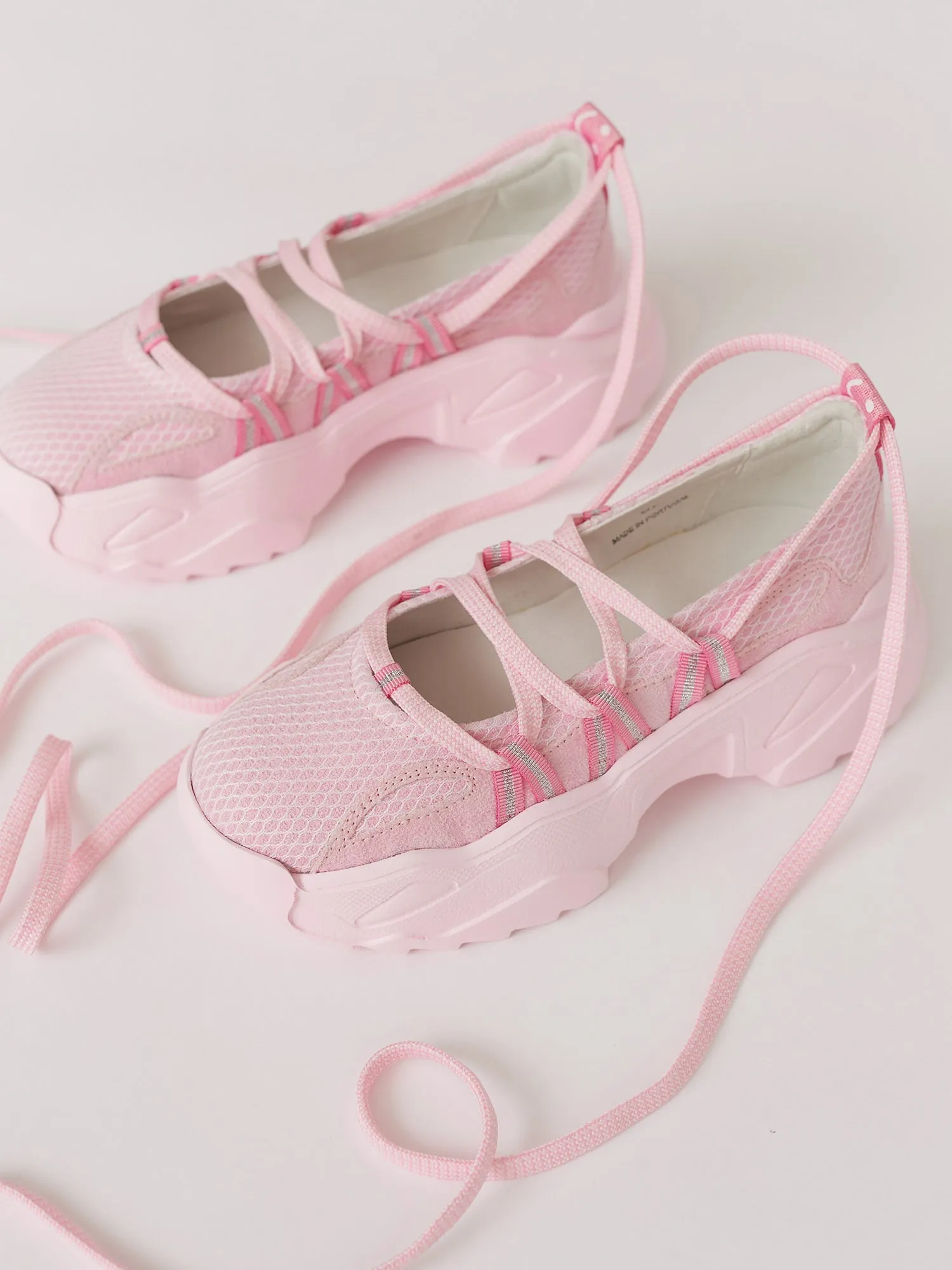 Pink Lace Up Ballet Sneaker sold by Lazy Oaf product image thumbnail 2