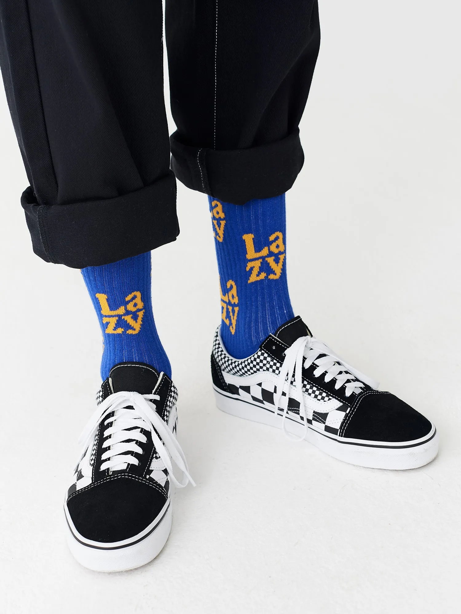 Lazy Oaf Blue & Yellow Lazy Socks sold by Lazy Oaf