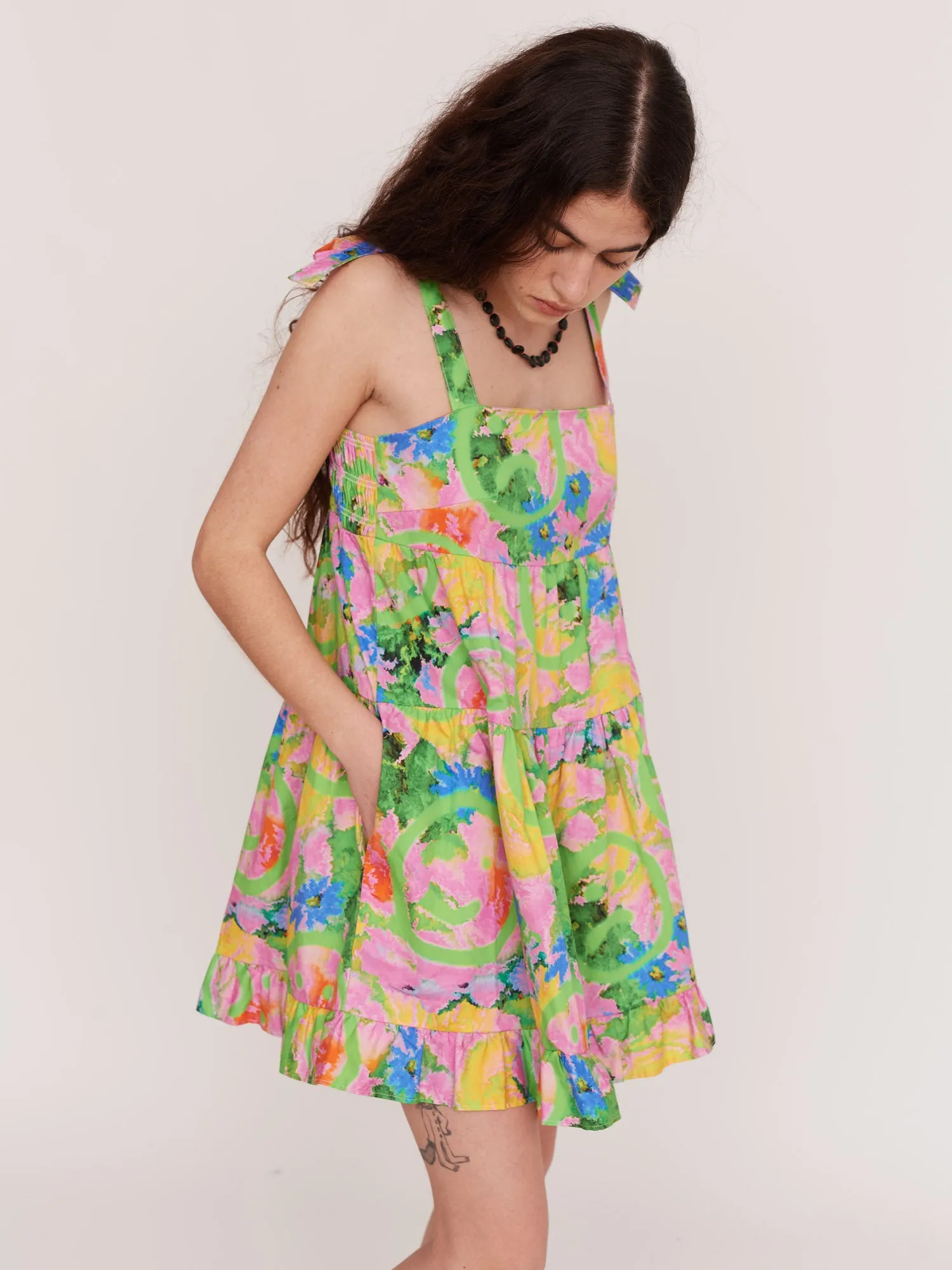 Acid Floral Smock Romper sold by Lazy Oaf product image thumbnail 2