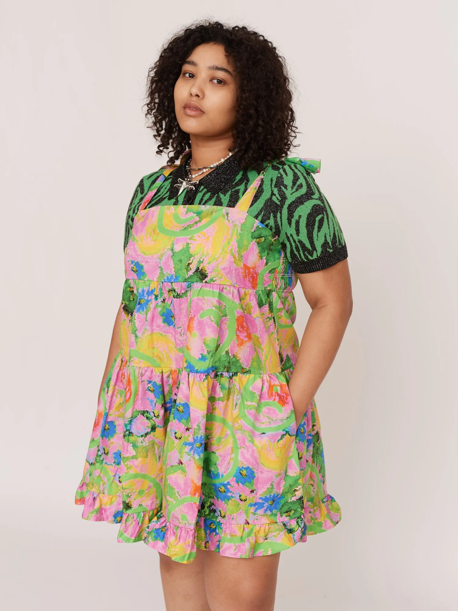 Acid Floral Smock Romper sold by Lazy Oaf product image thumbnail 4