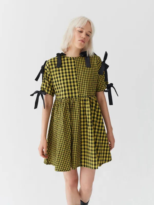 Lazy Oaf Yellow Tie Sleeve Smock Dress sold by Lazy Oaf
