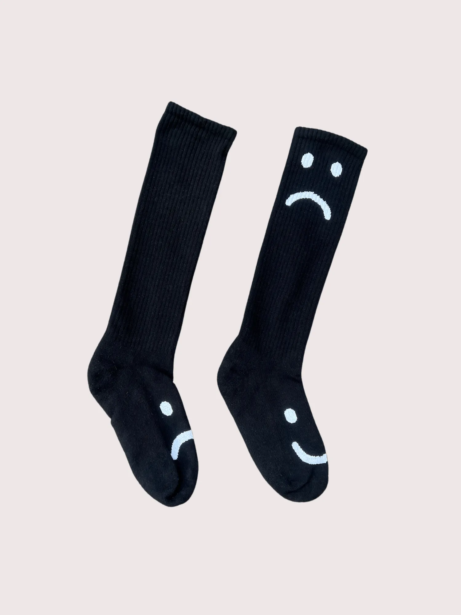 Happy Sad Black Long Socks sold by Lazy Oaf product image thumbnail 2