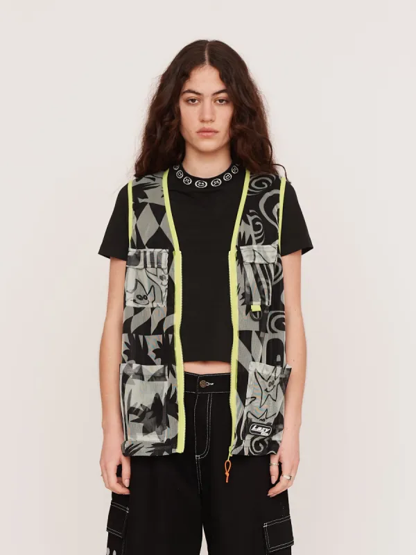 Wavey Lazy Mesh Gilet sold by Lazy Oaf