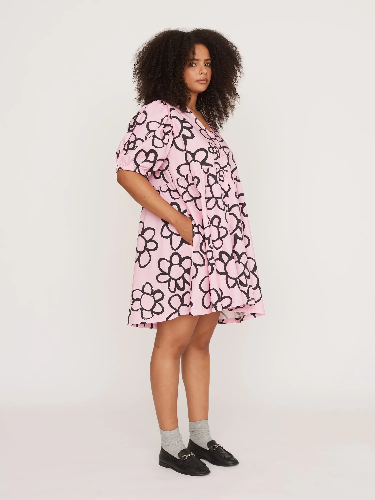 Flower Scribble Mini Dress sold by Lazy Oaf product image thumbnail 2
