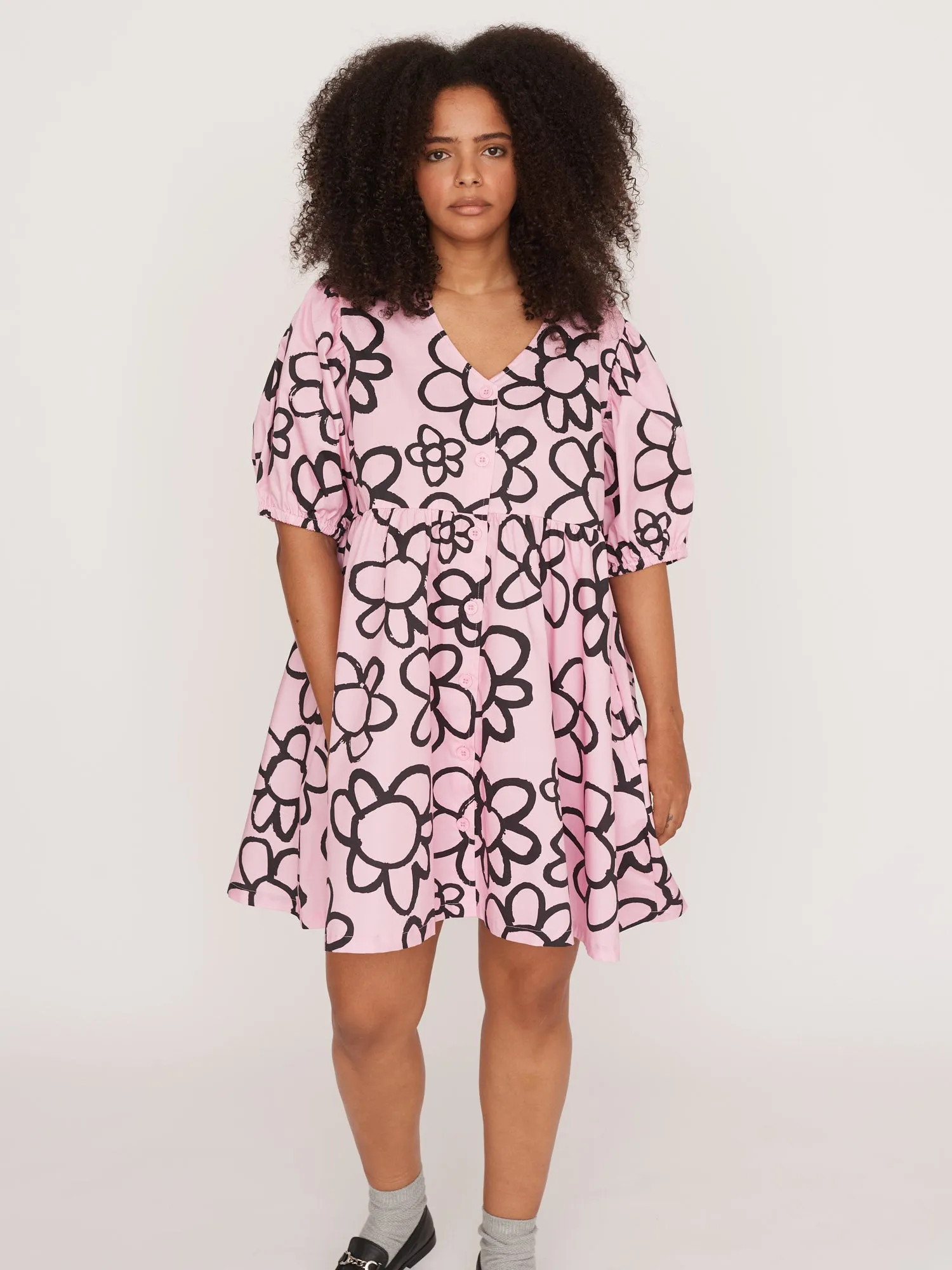 Flower Scribble Mini Dress sold by Lazy Oaf product image thumbnail 5