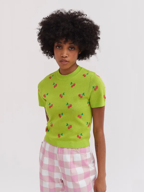Lazy Oaf Cherry Picked Knitted Tee sold by Lazy Oaf