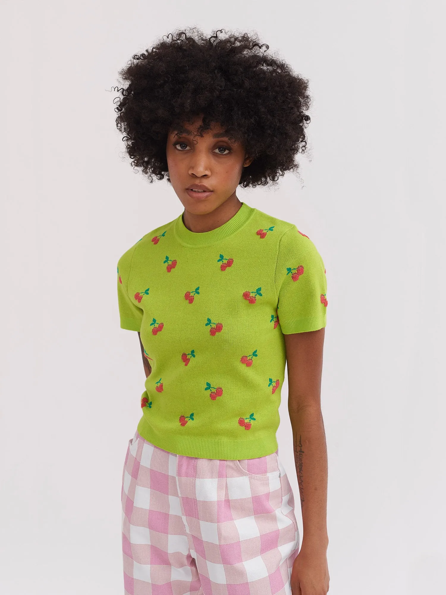 Lazy Oaf Cherry Picked Knitted Tee sold by Lazy Oaf