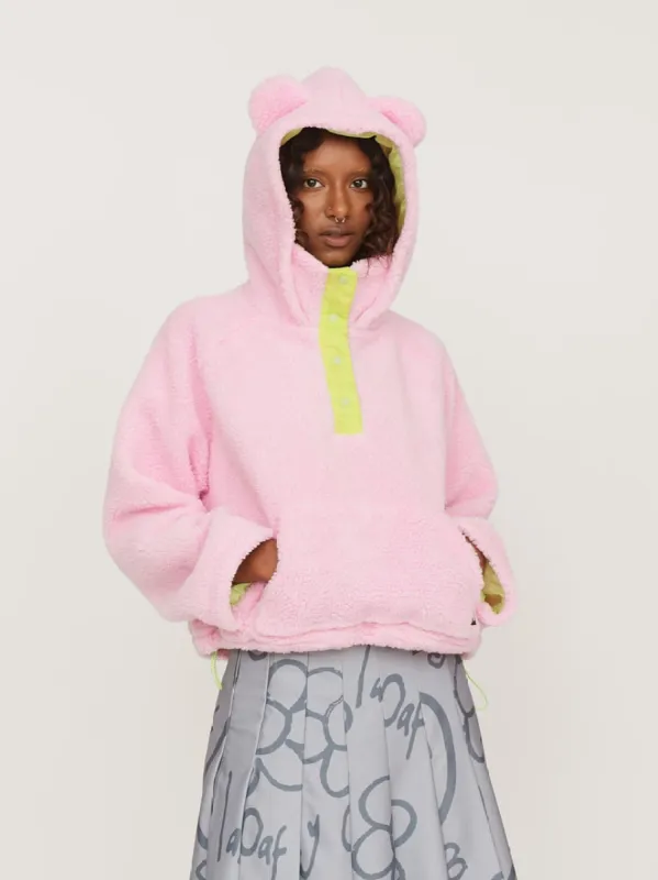 Pink Bear Fleece sold by Lazy Oaf