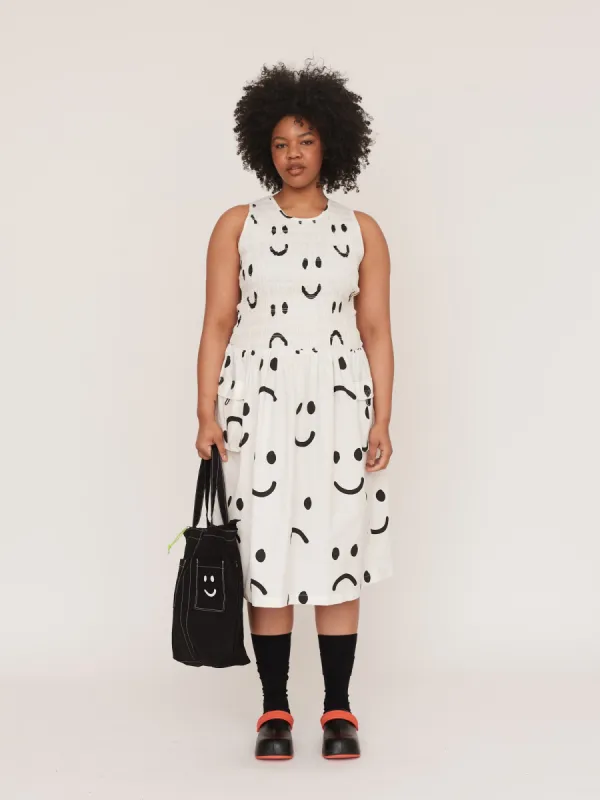 Happy Sad Shirred Dress sold by Lazy Oaf
