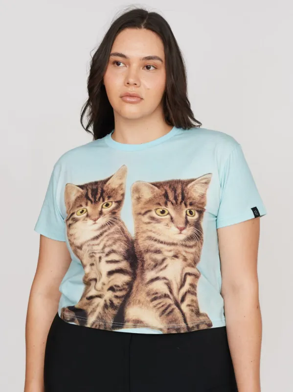 Cat Pals Fitted Tee sold by Lazy Oaf
