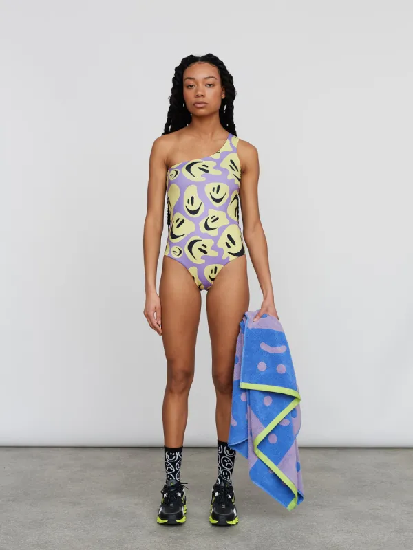 All Smiles One Shoulder Swimsuit sold by Lazy Oaf