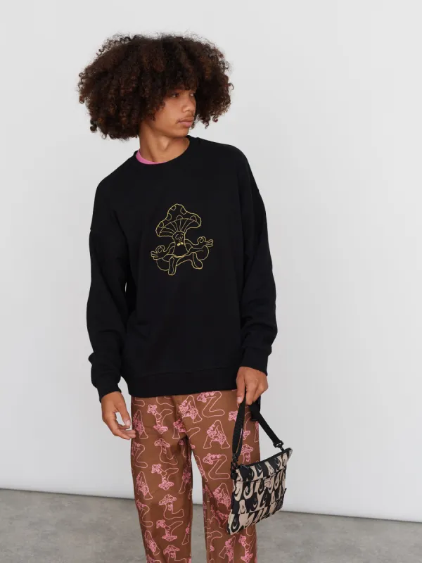 Lazy Mushroom Meditation Sweatshirt sold by Lazy Oaf