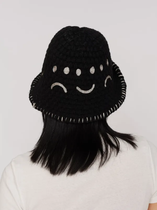 Happy Sad Crochet Style Hat sold by Lazy Oaf